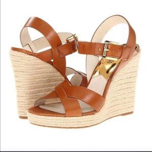 UNWORN Michael Kors Kami Leather Espadrille Wedges
